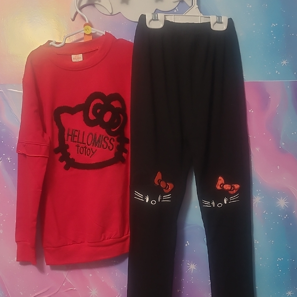 99 hello miss Totoy Set - Red and Black with Cute Design